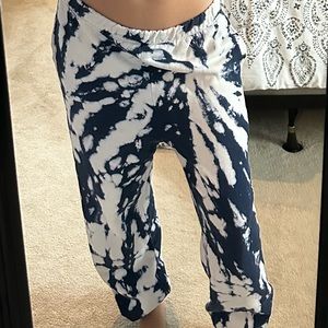 Blue & White Tie Dye Sweatpants
